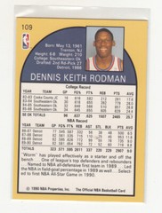 DENNIS RODMAN 1990-91 NBA Hoops DPOY #109 Detroit Pistons Chicago Bulls Mint