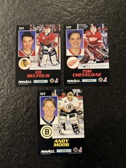 1992-93 PINNACLE MASKS INSERT LOT #265 ED BELFOUR #263 ANDY MOOG #269 CHEVELDAE
