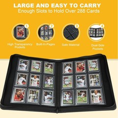 Toploader Binder,Toploader Hard Cases, 9-Pocket Pages Sleeves Hold up 288 Car…