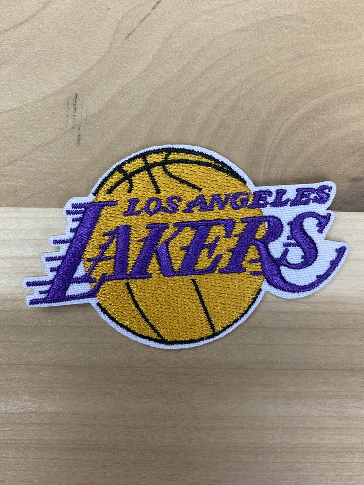 LOS ANGELES LAKERS IRON ON EMBROIDERED PATCHEBASKETBALL 3″x2″