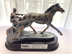 Horse Racing Trotter, Harness, Sulky, Resin Trophy, Balmoral, Active Donna V