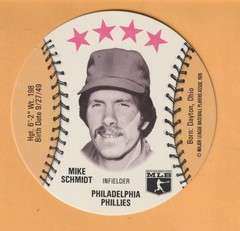 Mike Schmidt Philadelphia Phillies 1976 Isaly Discs #54 HOF Dayton Ohio Bobcats