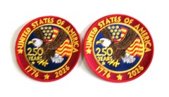 LOT OF (2) 1776-2026 UNITED STATES OF AMERICA 250 YEARS EMBROIDERED PATCH # 101D