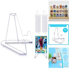 Durable 32-Pack Triangular Card Stands – 2.2 Inch Clear Acrylic Display Holder