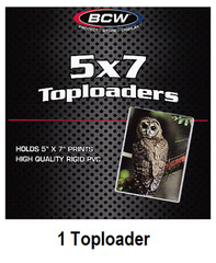 (1) BCW 5 x 7 Toploader Photo Postcard Rigid Oversize Card Holder FREE SHIPPING
