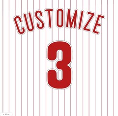 Philadelphia Phillies Home Pinstripe Jersey Custom Name and Number Lettering Kit