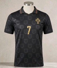 2026 New Adult Portugal Cristiano Ronaldo #7 Black/Red Jersey