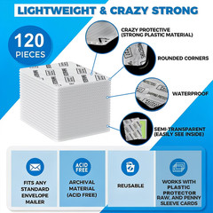 120-Pack Trading Card Protector Shipping – 3.5 X 4.5 Inch
