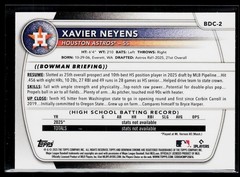 2025 Bowman Draft #BDC-2 Xavier Neyens Chrome Mojo Refractor