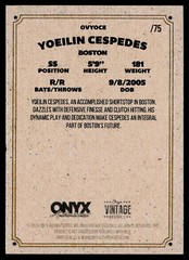 2024 Onyx Vintage #OVYOCE Yoeilin Cespedes Orange Bordered