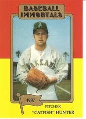 1980 TCMA BASEBALL IMMORTALS CATFISH HUNTER BASEBALL CARD #198