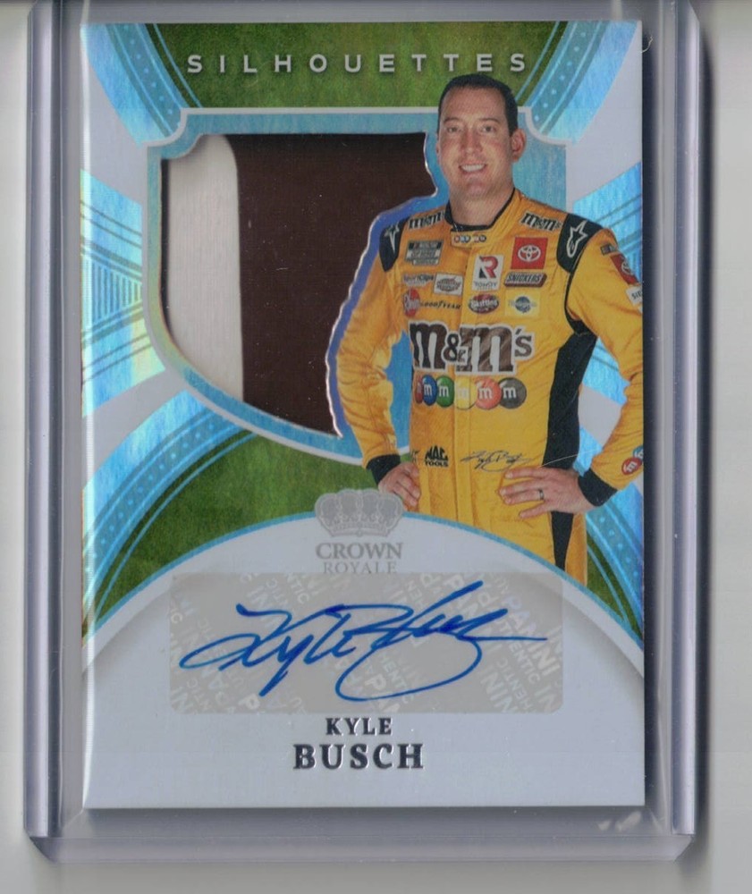 Kyle Busch auto patch card 2022 Panini Chronicles Crown Royale Silhouette Racing