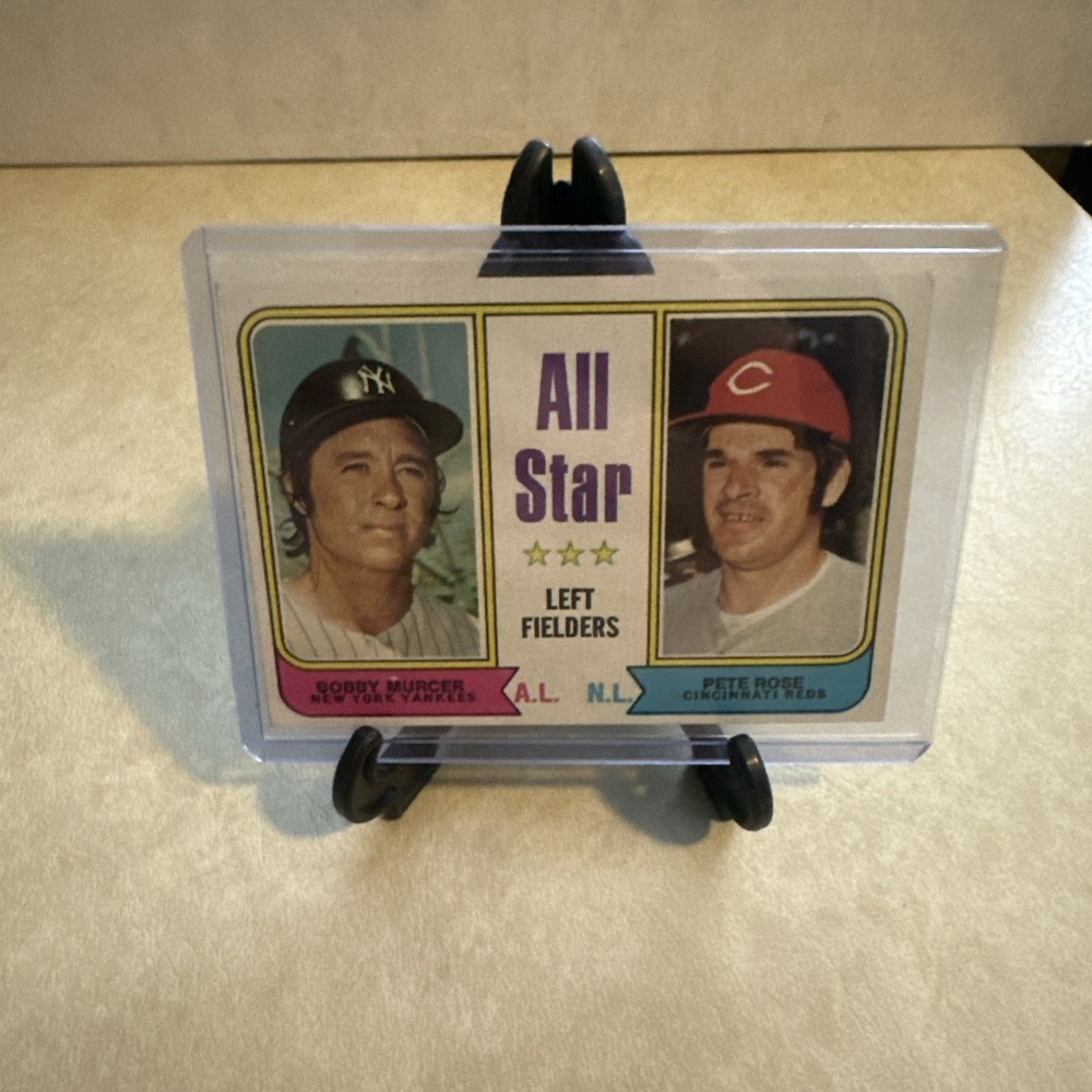 1974 Topps #336 All-Star Left Fielders (Bobby Murcer / Pete Rose)