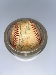 Vintage Era Unknown Team Players Signed Baseball Ball