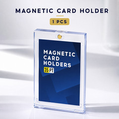 1-5 PCS 35pt Magnetic Card Holder for Cards, One Touch Hard Plastic Thick Cases