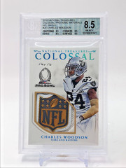 CHARLES WOODSON 2016 NATIONAL TREASURES BOWL PATCH NFL SHIELD 1/1 BGS 8.5 Q5775
