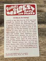 1973 Fleer Wildest Days and Plays #9 14 Hits in an Inning! EX
