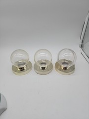 3 Baseball Holder Protective Display Cases For Balls – Gold Plastic Pedestal