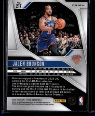 2024-25 Panini Prizm #217 Jalen Brunson Prizms Glitter