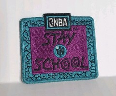 90’s NBA Stay In School Official Patch Iron On Vintage New NOS