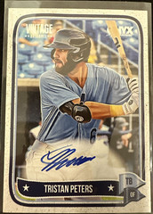 TRISTAN PETERS 2024 ONYX VINTAGE BASEBALL ON CARD AUTO BLUE INK