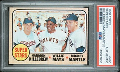 1968 Topps #490 «Super Stars» w/ Mickey Mantle & Willie Mays – PSA Authentic