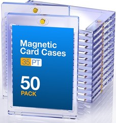 50 Pack Magnetic Trading Sports Card Holders 35pt One-Touch Hard UV Protection