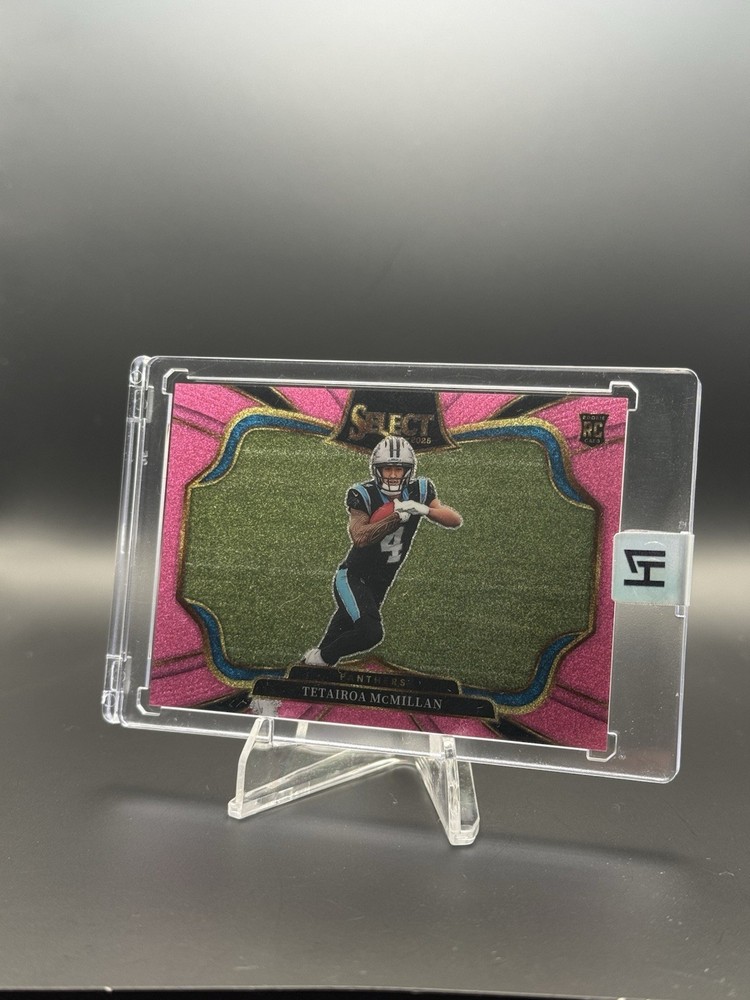 2025 Panini Select Tetairoa McMillan Field Level Pink Glitter Prizm 4/15 RC #444