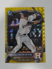 Xavier Neyens 2025 Bowman Draft Chrome 1st Yellow Geometric Refractor /75 Astros