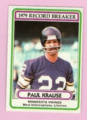 1980 Topps Record Breaker Paul Krause #4 Minnesota Vikings