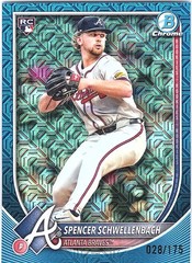 2025 Bowman #78 Spencer Schwellenbach Chrome Mojo Navy Refractor #/175